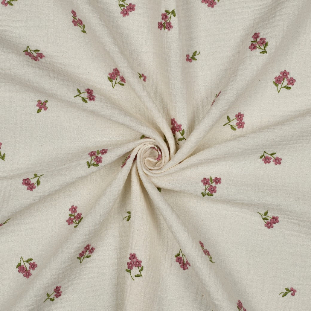 Musselin "gestickte Blumen"
