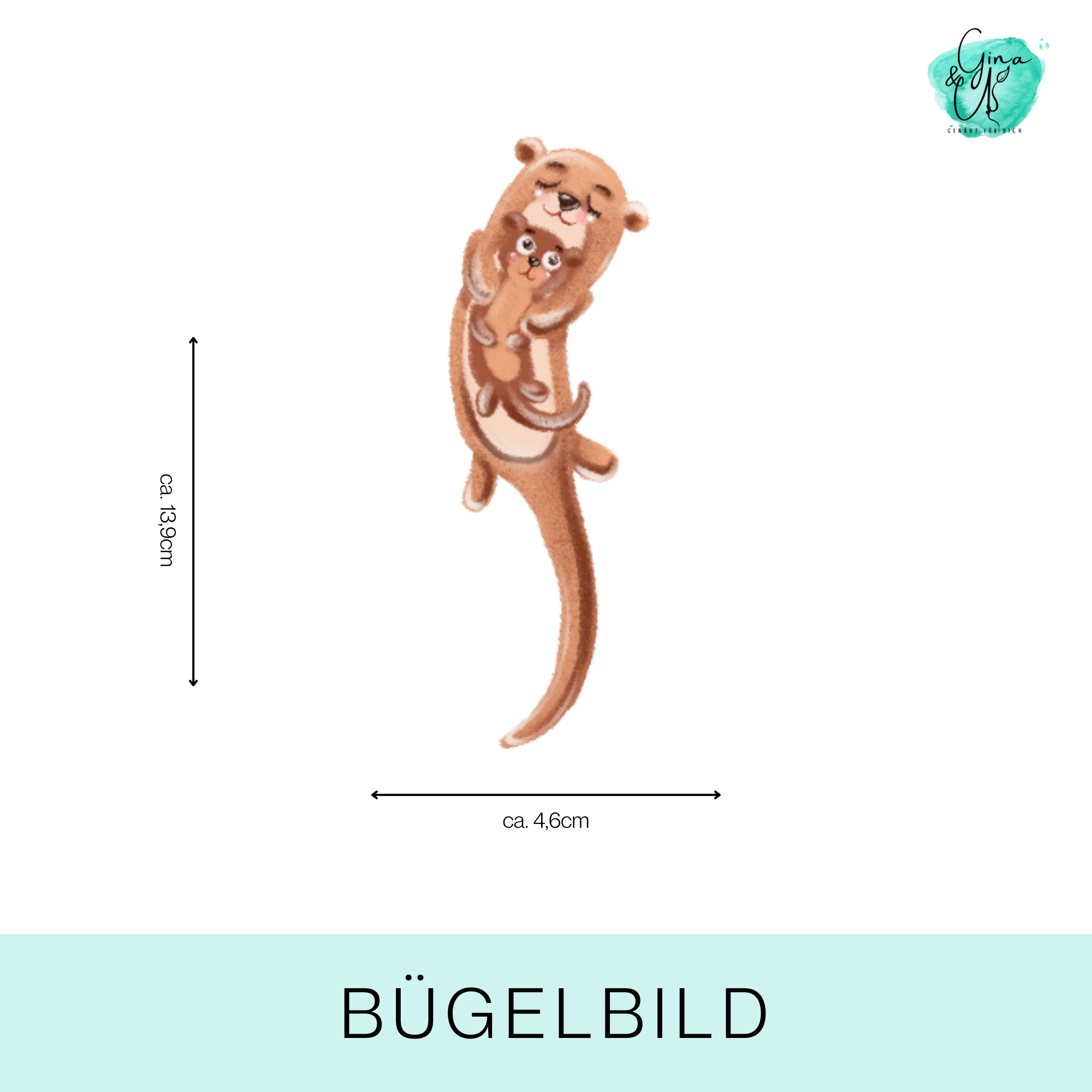 Süßes Bügelbild mit Otter-Motiv