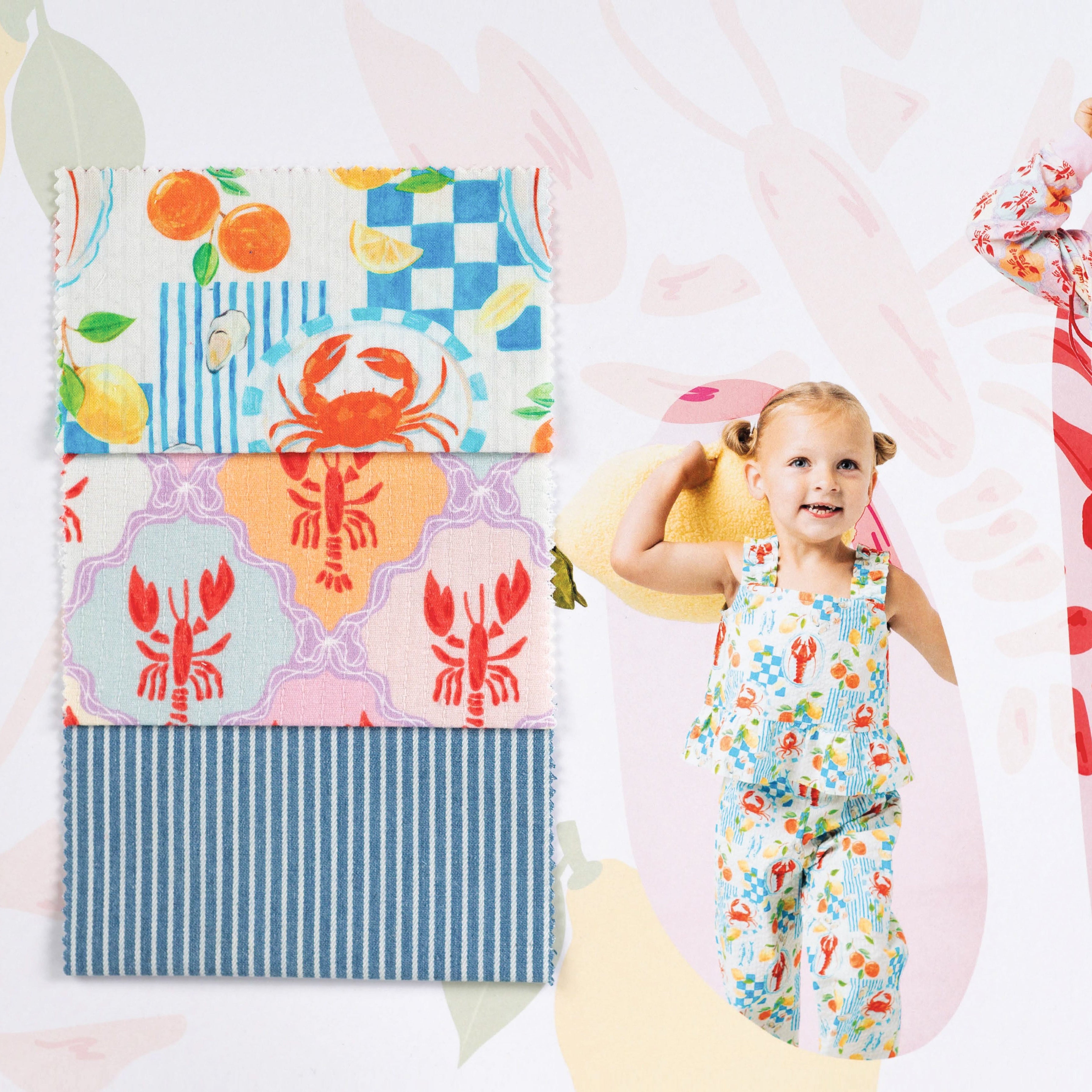Seersucker "bunte Krebse" Qjutie2026 SALE