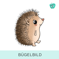 Bügelbild für Kinder süßer Igel von Katzengold Design