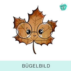 Bügelbild für Kinder süßes Ahornblatt von Katzengold Design