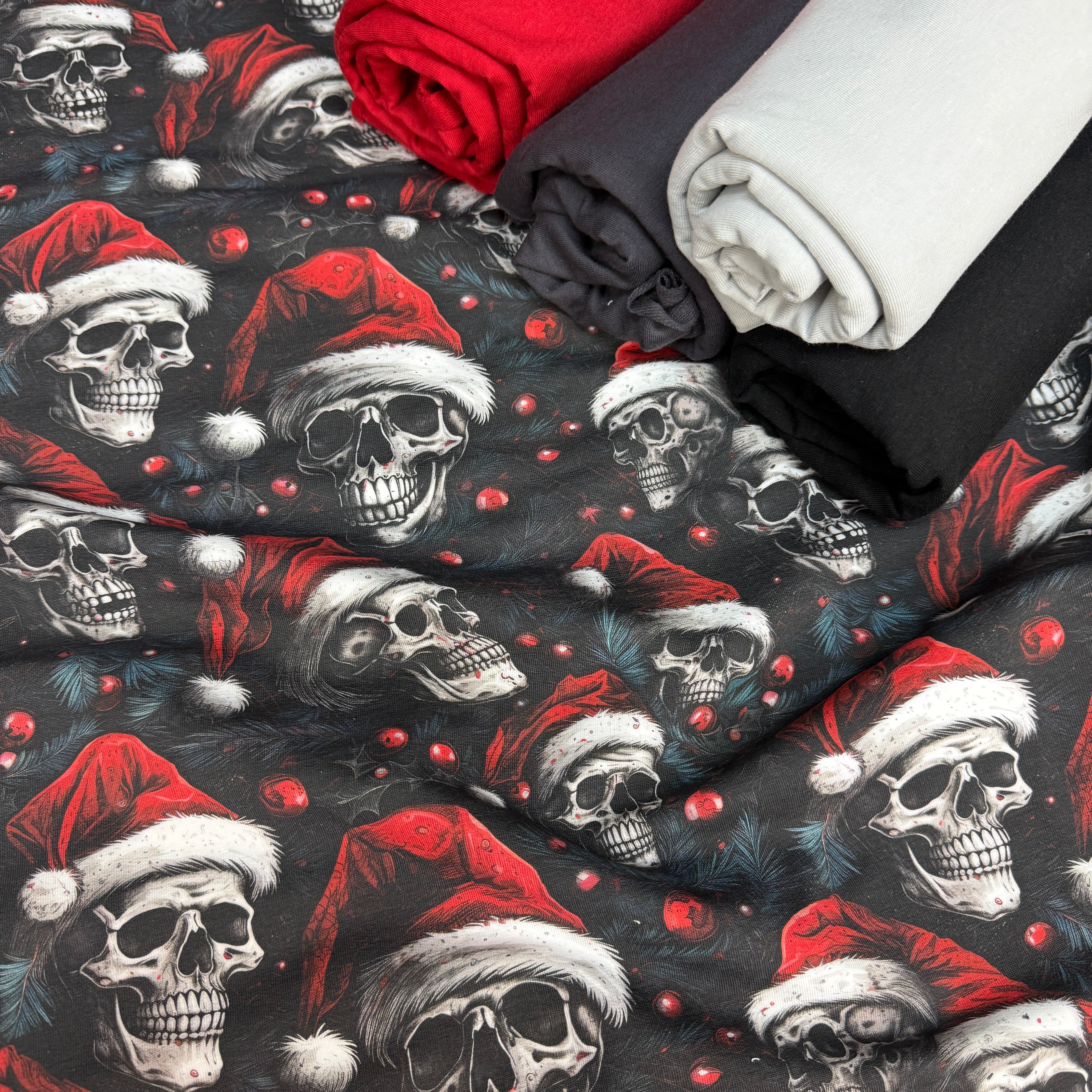 Stoffvorbestellung "christmas skull"