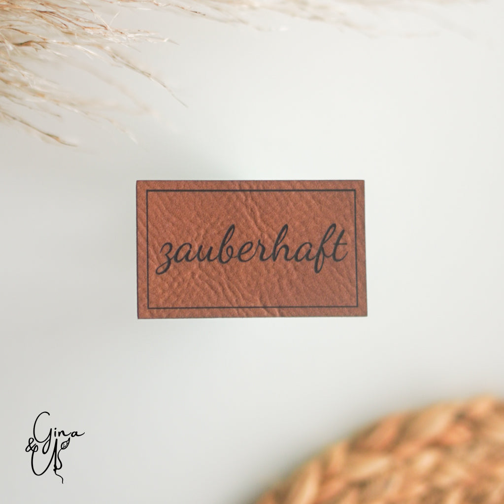 Kunstlederlabel „zauberhaft“