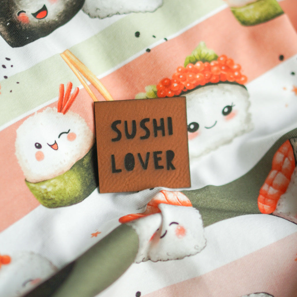 Kunstlederlabel Sushi Lover zum Nähen