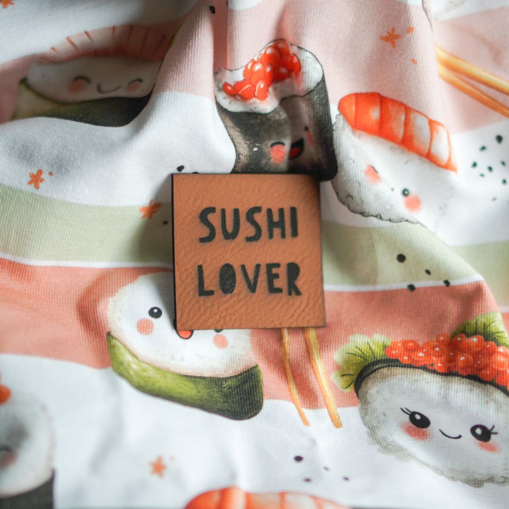 Kunstlederlabel Sushi Lover zum Nähen