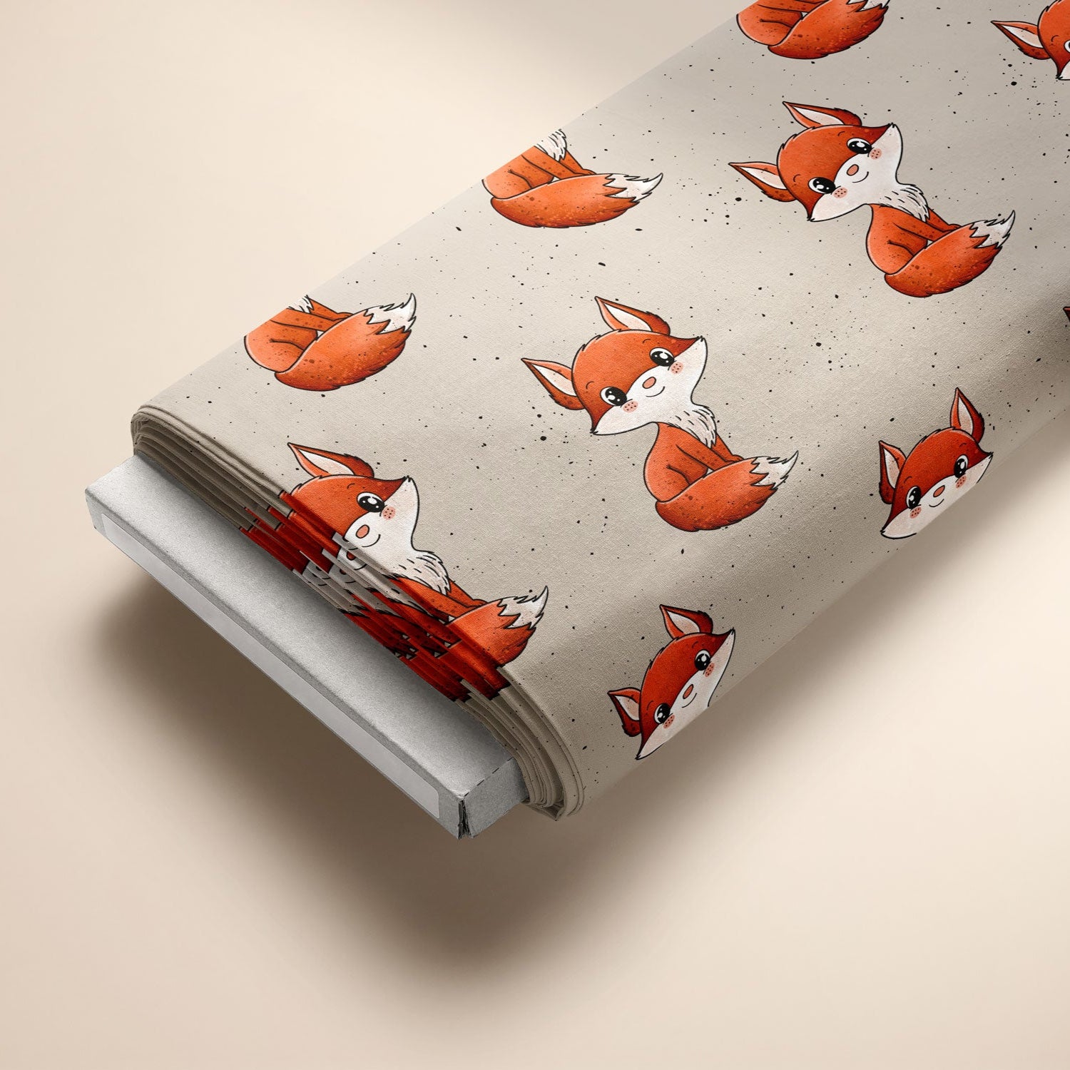 Kinderstoff Meterware mit süßem Fuchsdesign von Katzengold Design