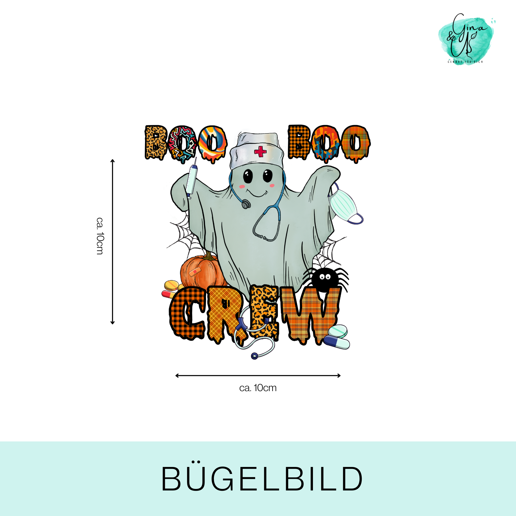 Bügelbild „boo boo crew