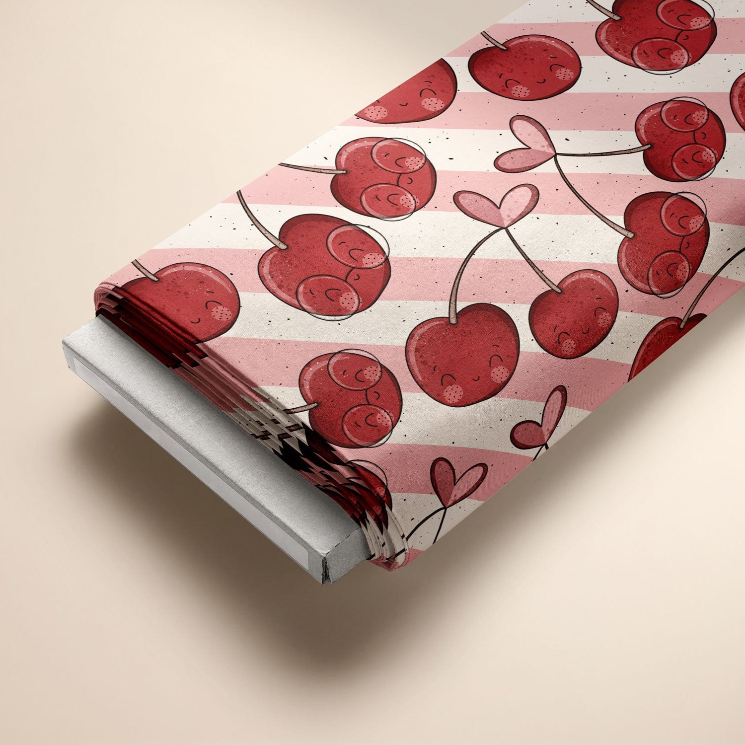 Kinderstoff mit süßen Kirschen Obst von Katzengold Design auf Ballen
