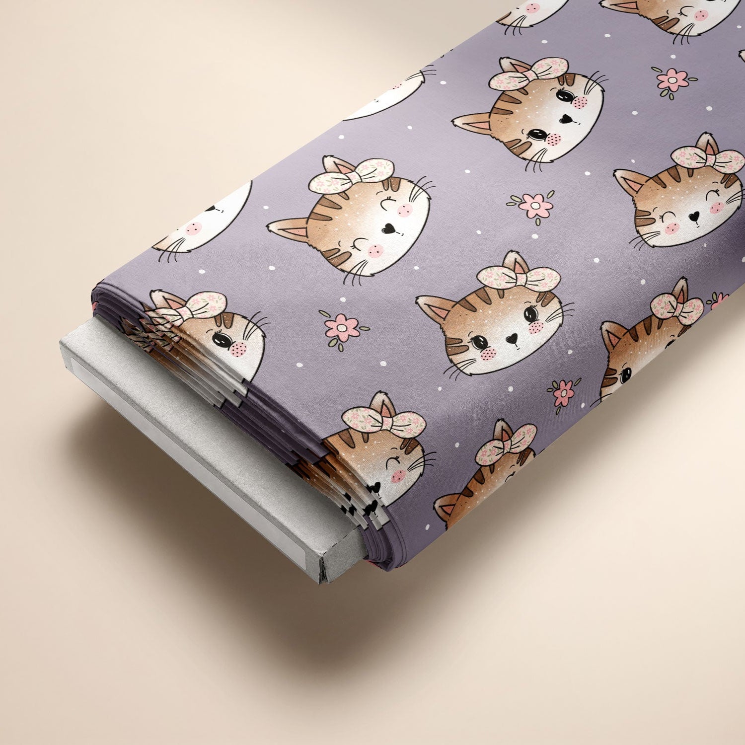 Kinderstoff Meterware mit süßen Katzen von Katzengold Design