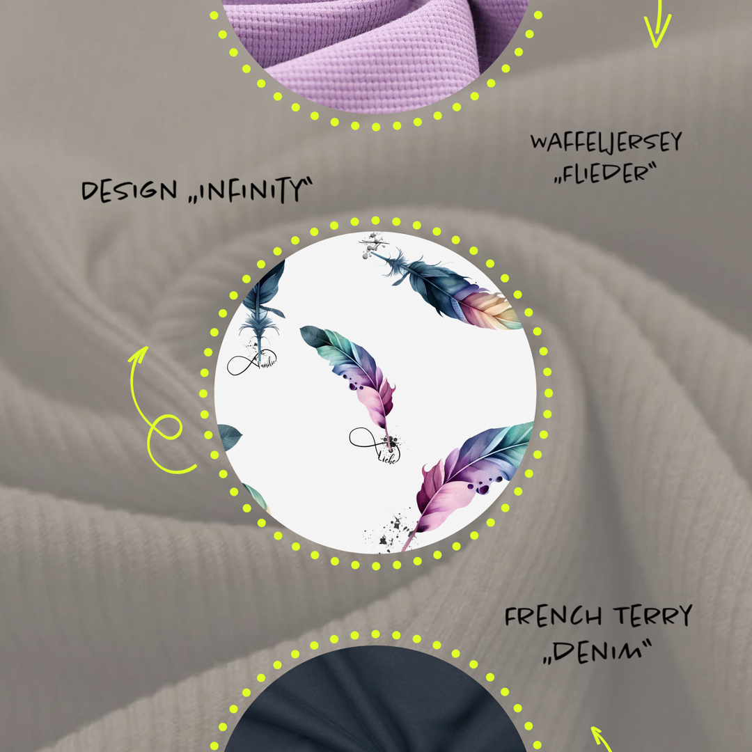 Damenstoff Infinity Feder Liebe Familie