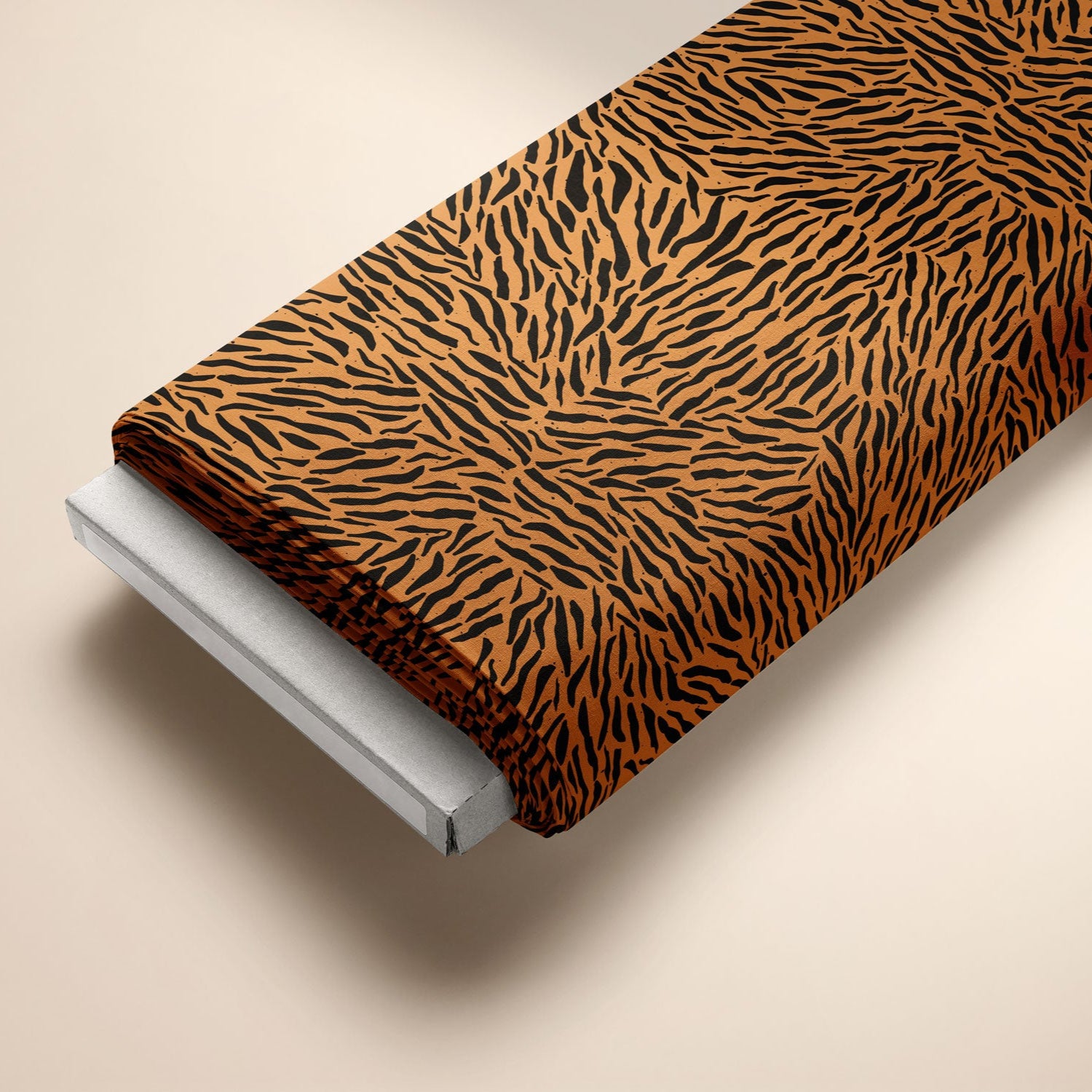 Kinderstoff Tiger Muster Katzengold Design auf Ballen