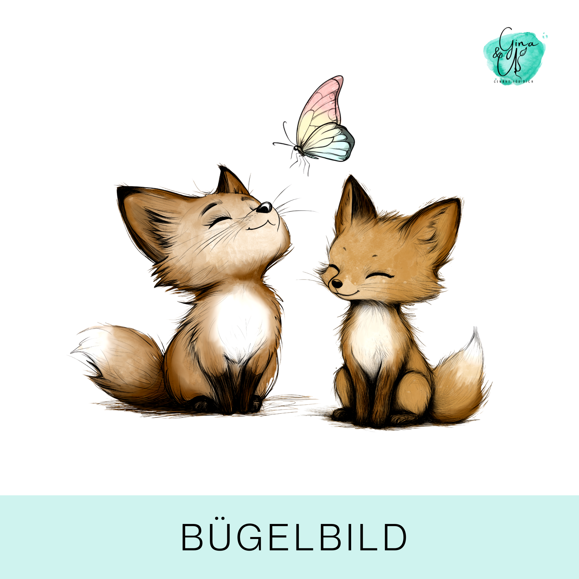 Bügelbild „süßer Fuchs beige"