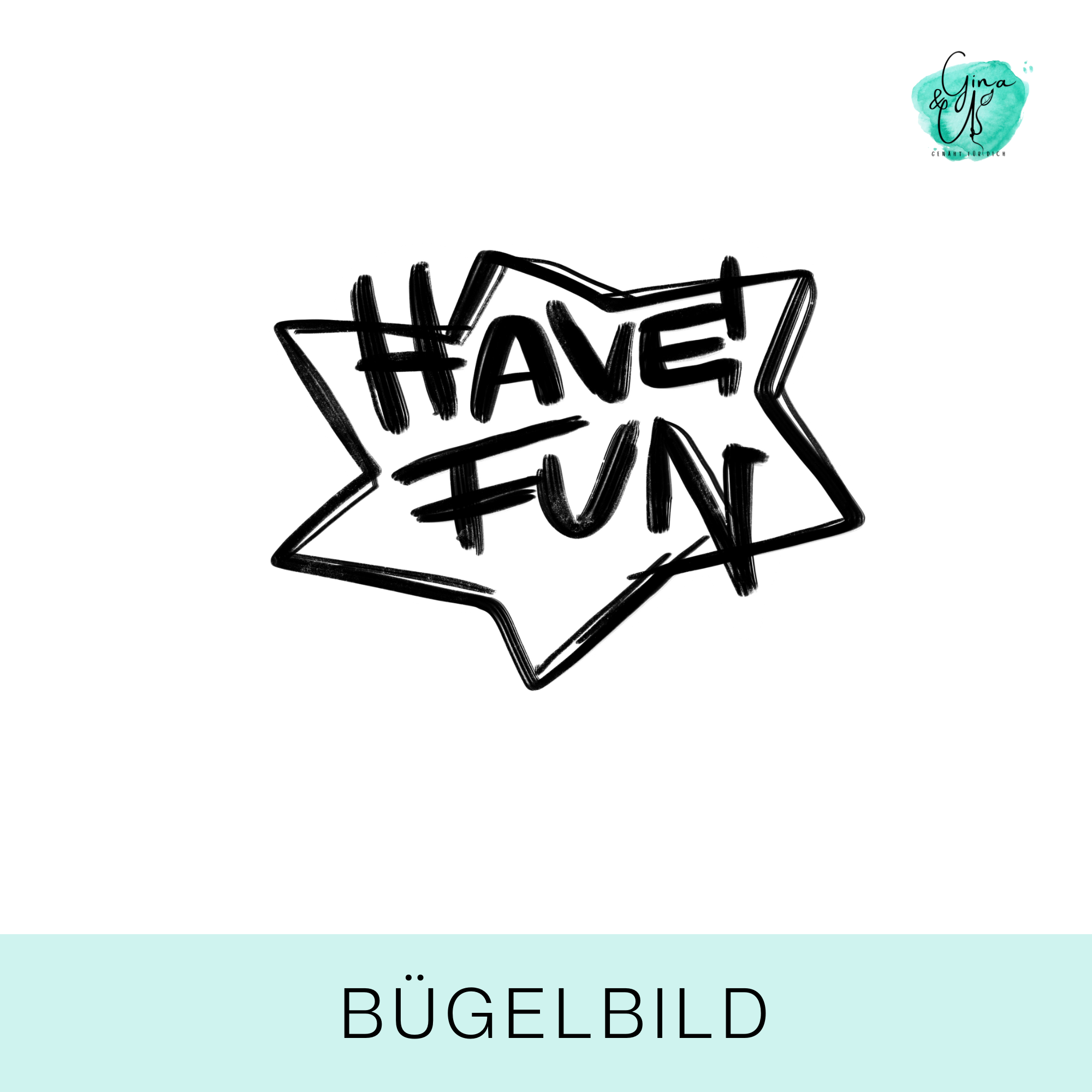 Bügelbild für Kinder cooler Schriftzug "Have Fun" z.B. für Jungs von Katzengold Design