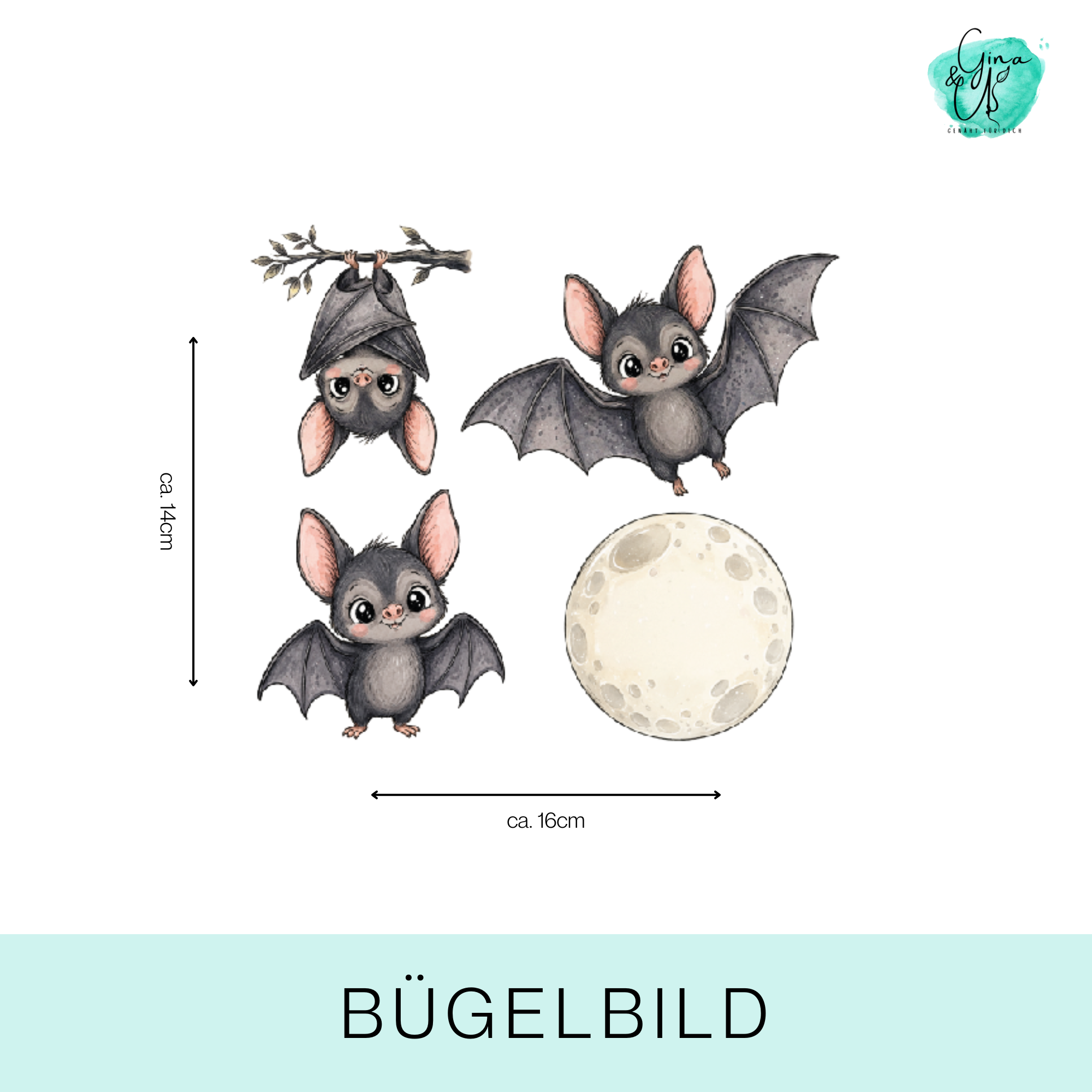 Bügelbild „Fledermaus Bogen"