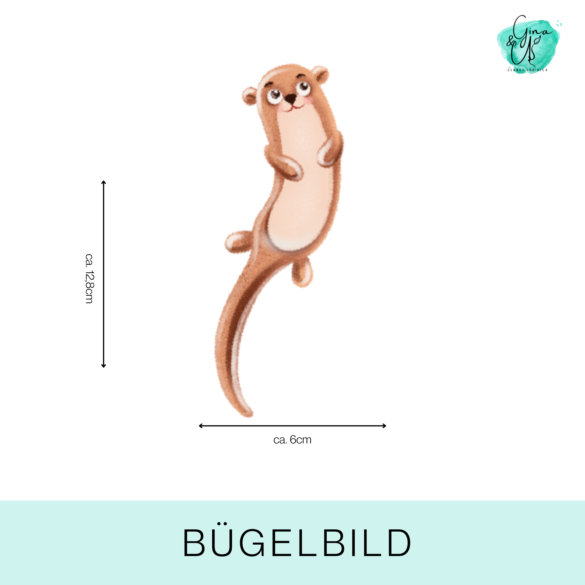 Süßes Bügelbild mit Otter-Motiv 