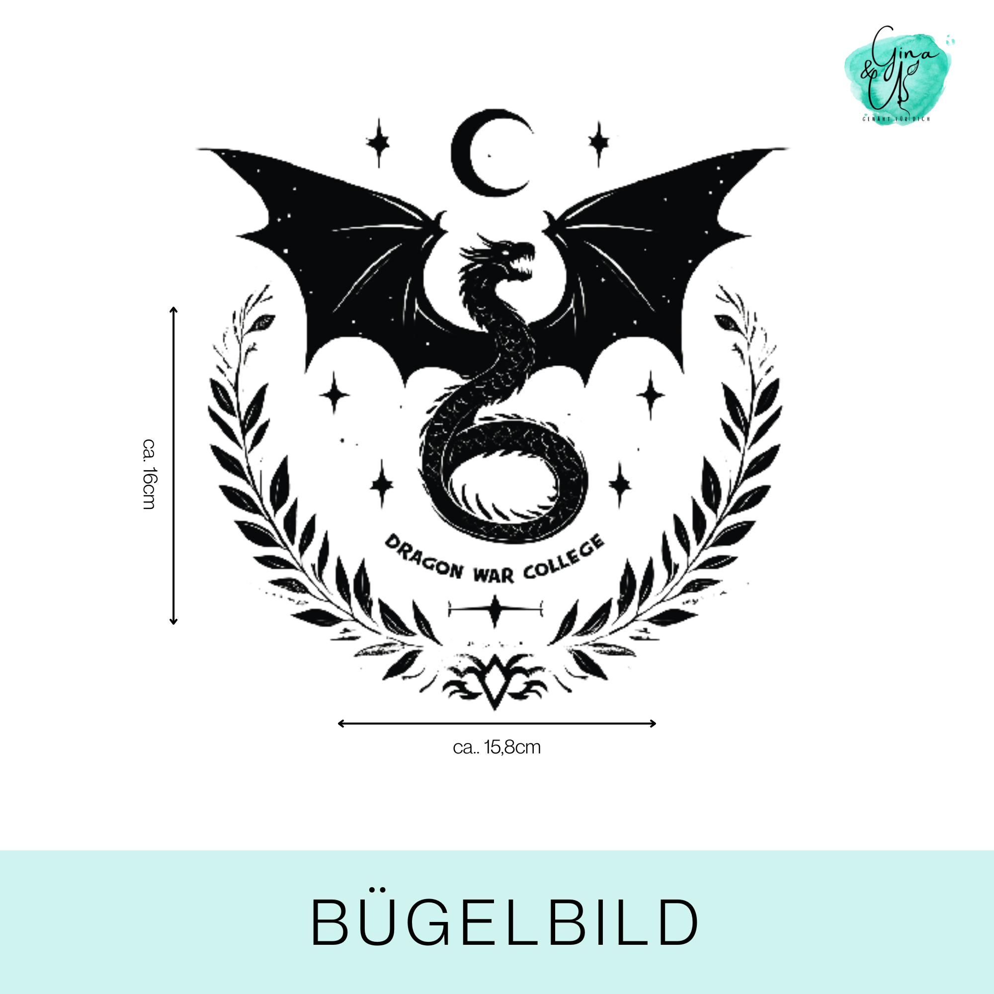 Bügelbild "Dragon War College" mittel