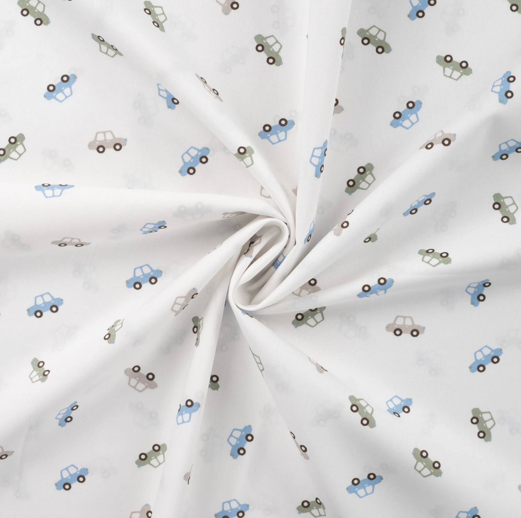 Baumwoll Popeline Autos Ecru