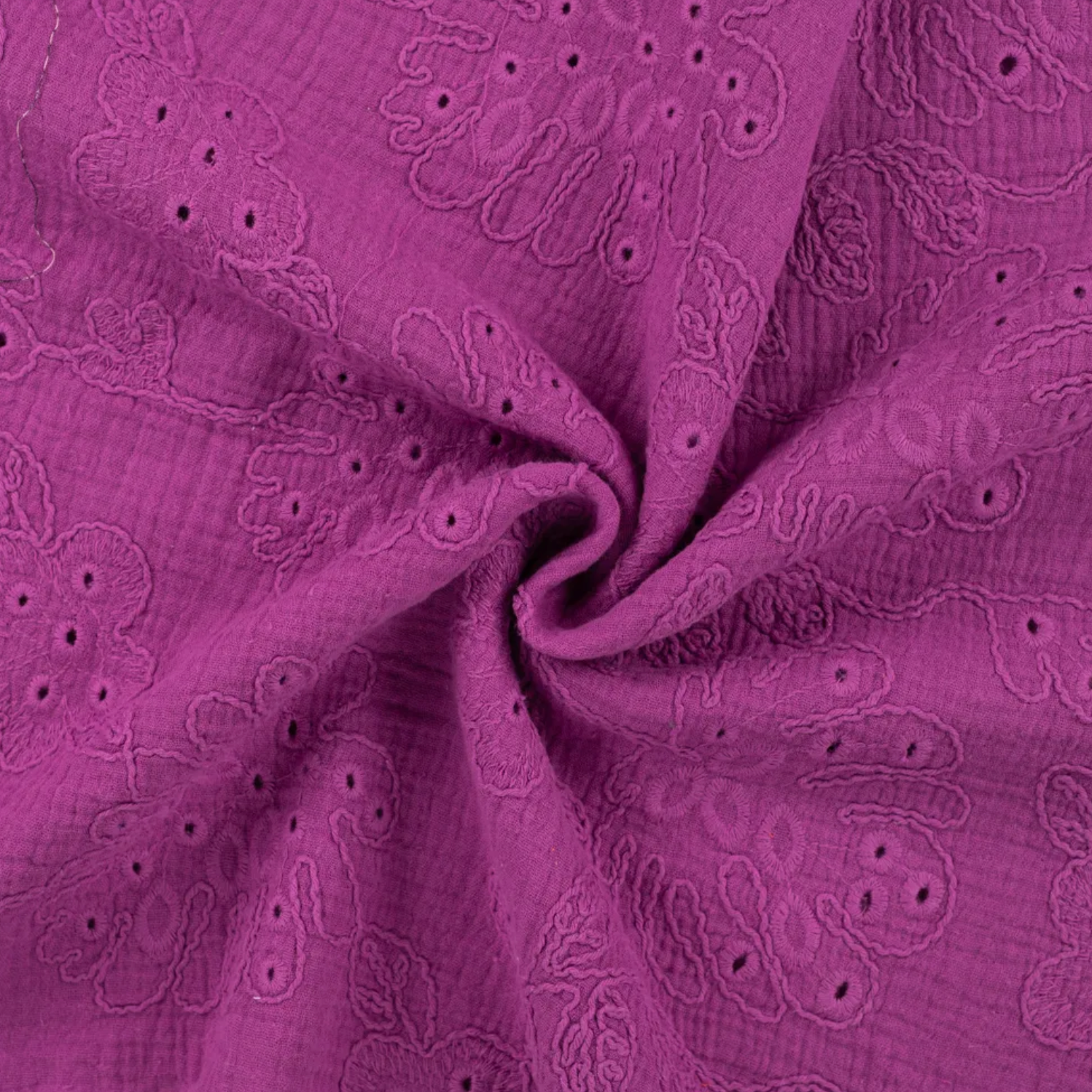 Baumwolle Musselin mit Lochstickerei Lila