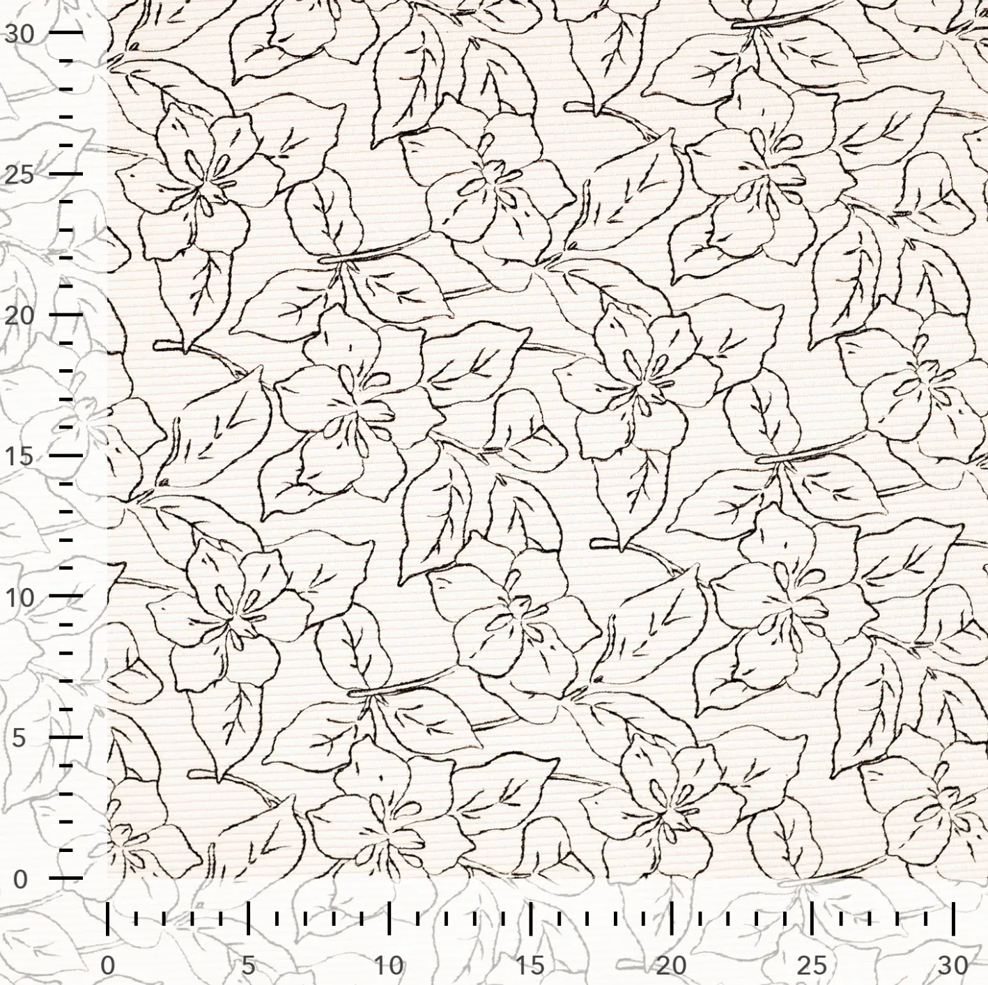 Cord "offwhite mit Blumen"