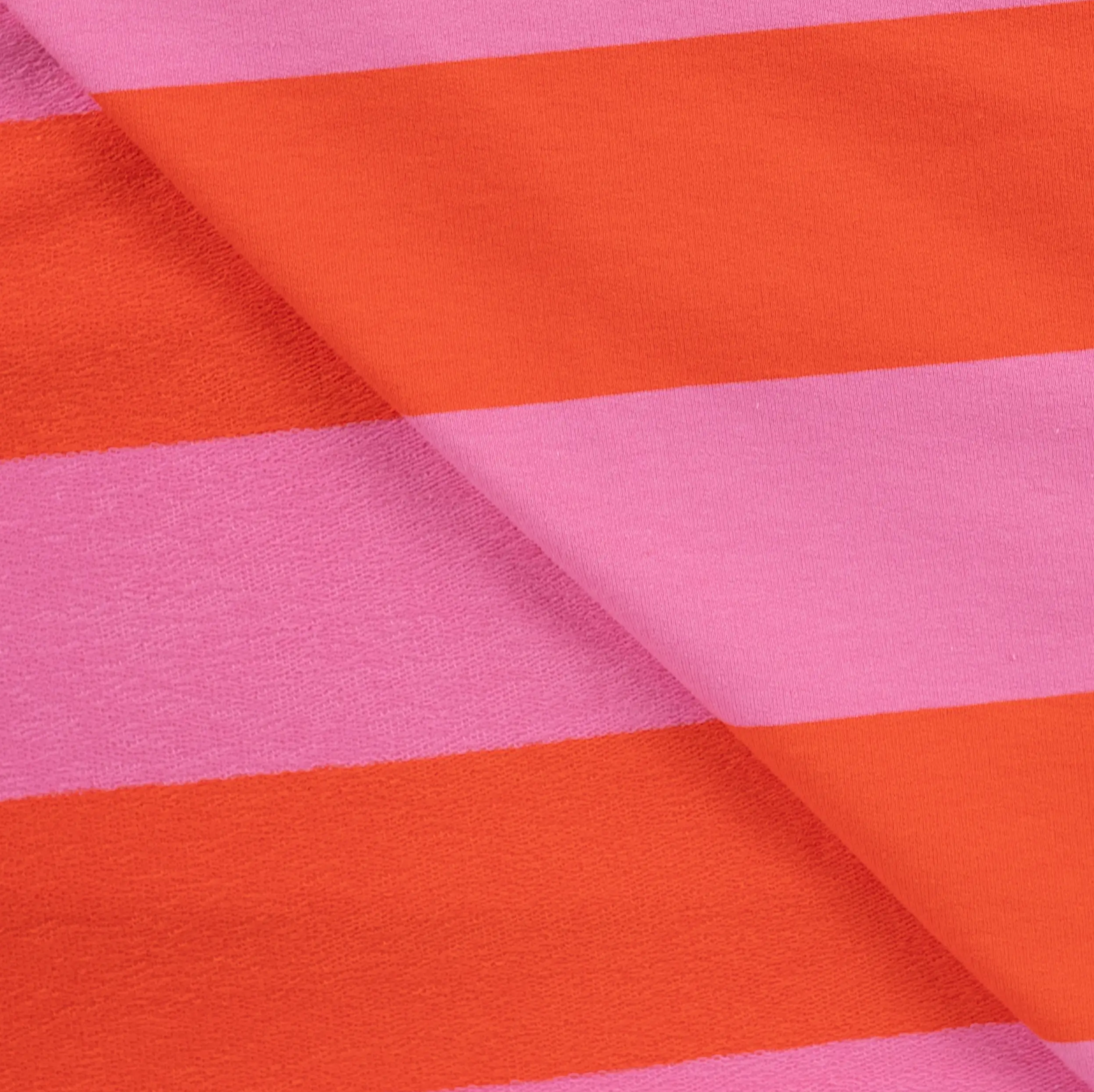 French Terry "Stripe pink/orange" *ab KW 24 wieder lieferbar