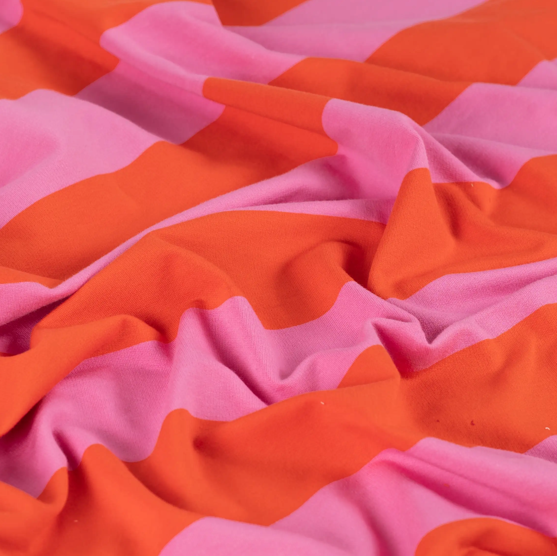 French Terry "Stripe pink/orange" *ab KW 24 wieder lieferbar