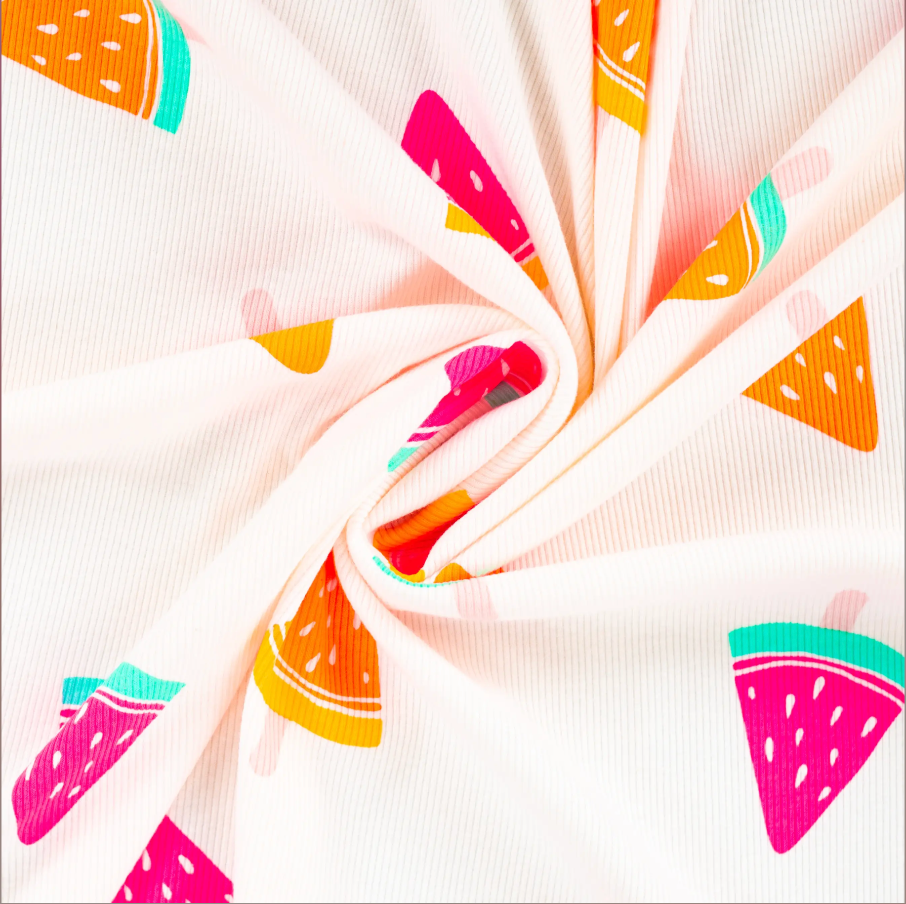 Rib Jersey "Neon Melonen"