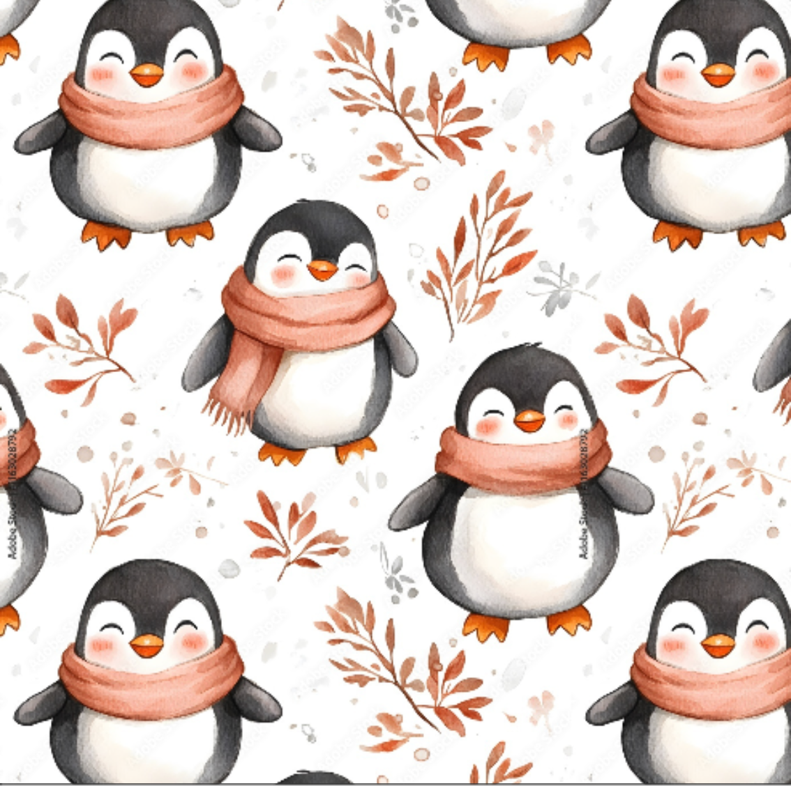 Stoffvorbestellung "Pinguin Theo im Schal"