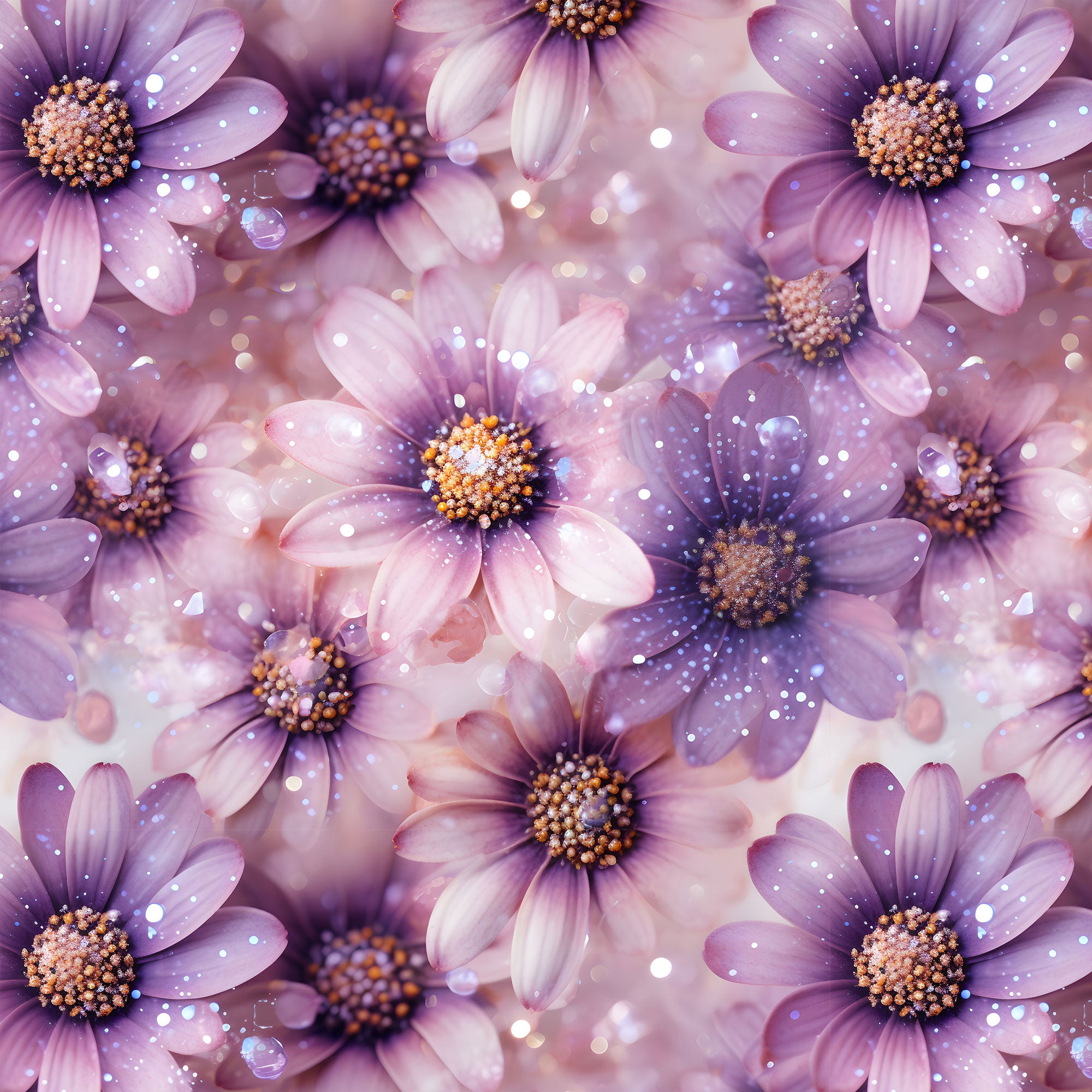 Bio Jersey Stoff als Meterware mit Lila und Flieder Blumen