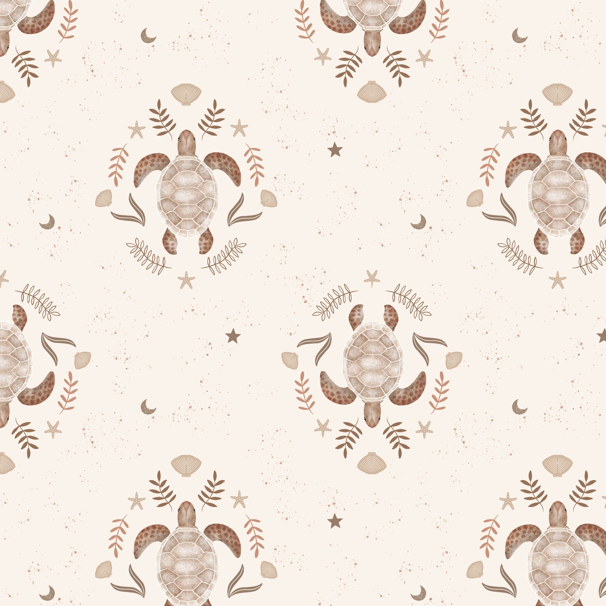 Meterware Kinderstoff Damenstoff Boho Schildkröten