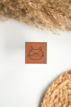 Kunstlederlabel "Katze"