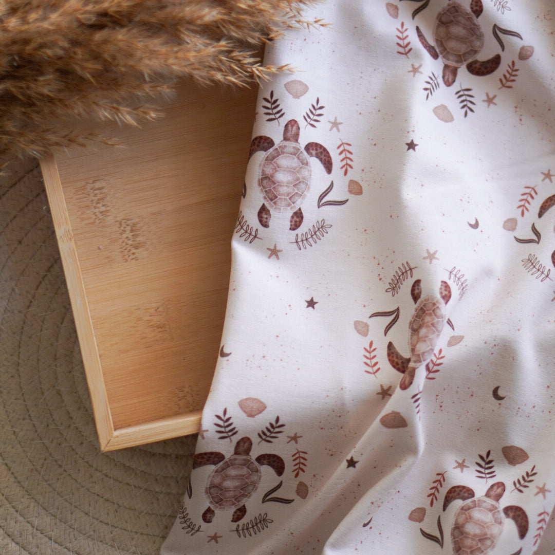 Meterware Kinderstoff Damenstoff Boho Schildkröten