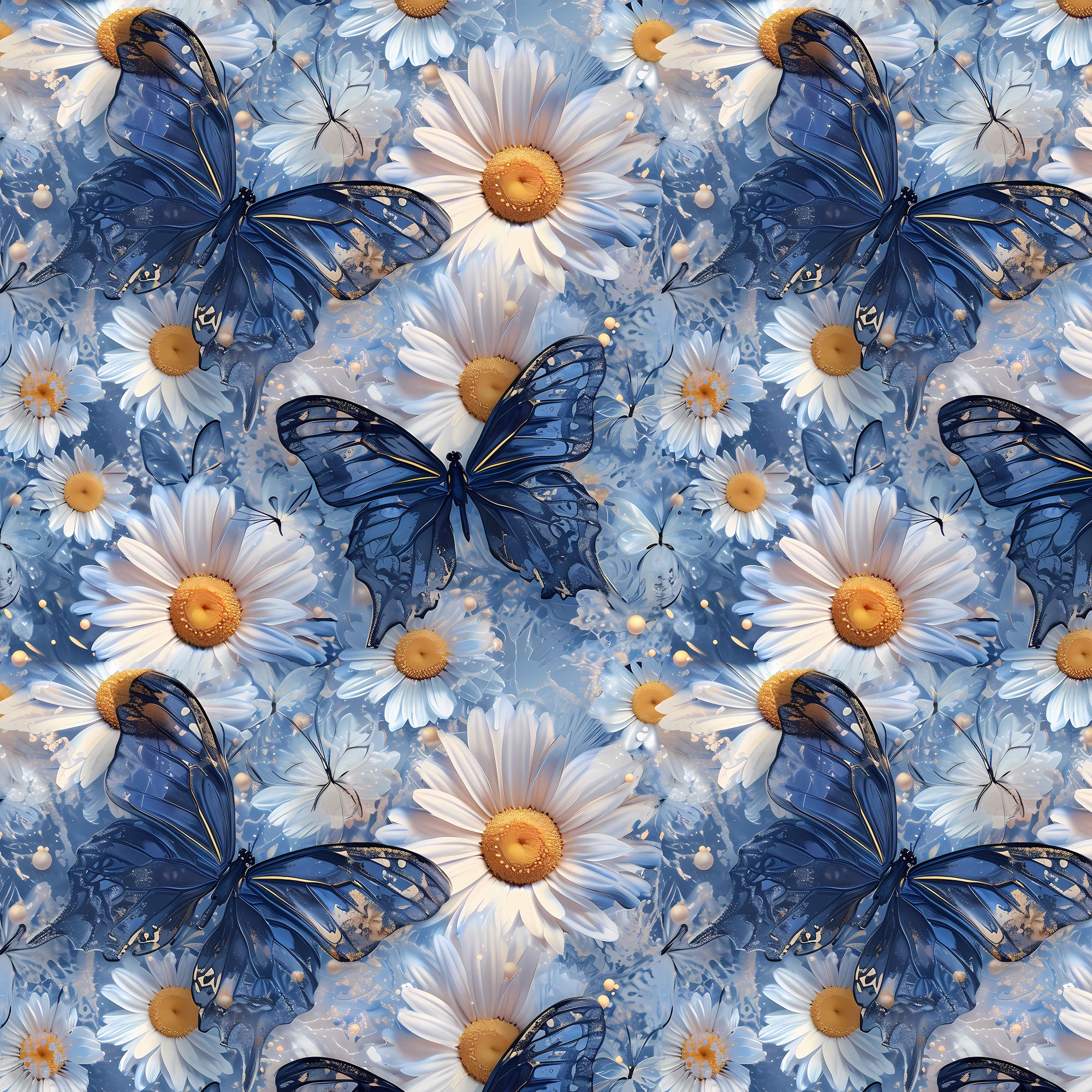 Damenstoff Blumen Schmetterlinge