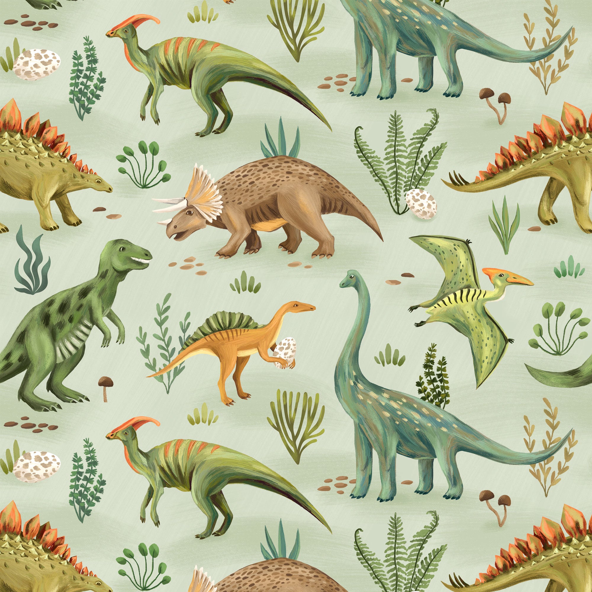 Meterware Kinderstoff für Jungs mit Dinos