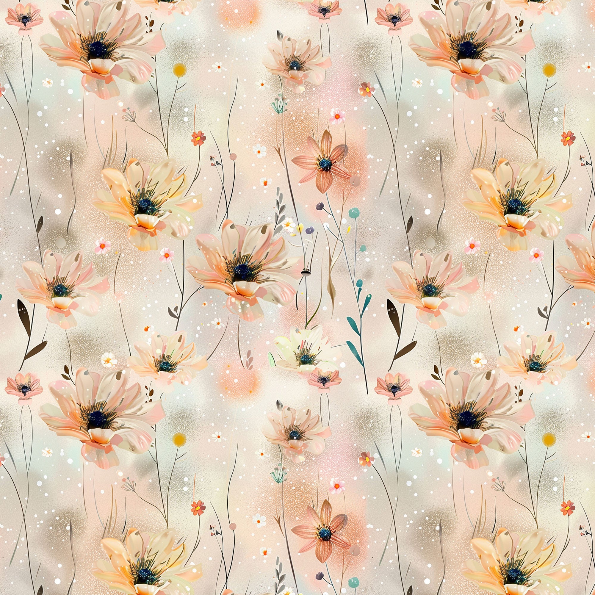 zarter Damenstoff mit Blumen