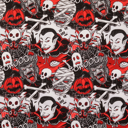 Halloween Dracula Stoff Popeline
