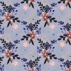 Damenstoff Blumen mit rosa und lila