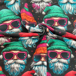 Hipster Santa Echtes Stofffoto Weihnachtsstoff