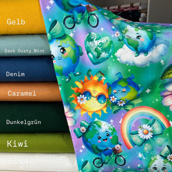 Bio Jersey "unsere Erde" REST 1,20 Meter
