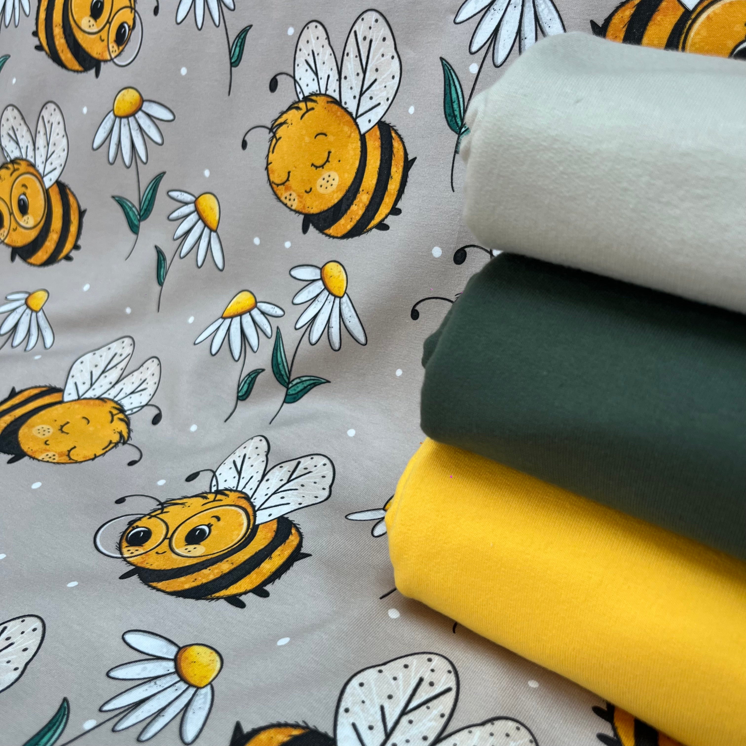 Bio Jersey "süße Bienen mit Blumen"
