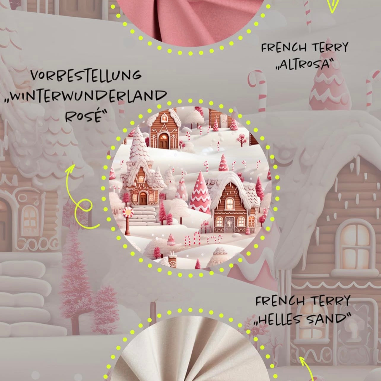 Stoffvorbestellung  "Winterwunderland rosé"