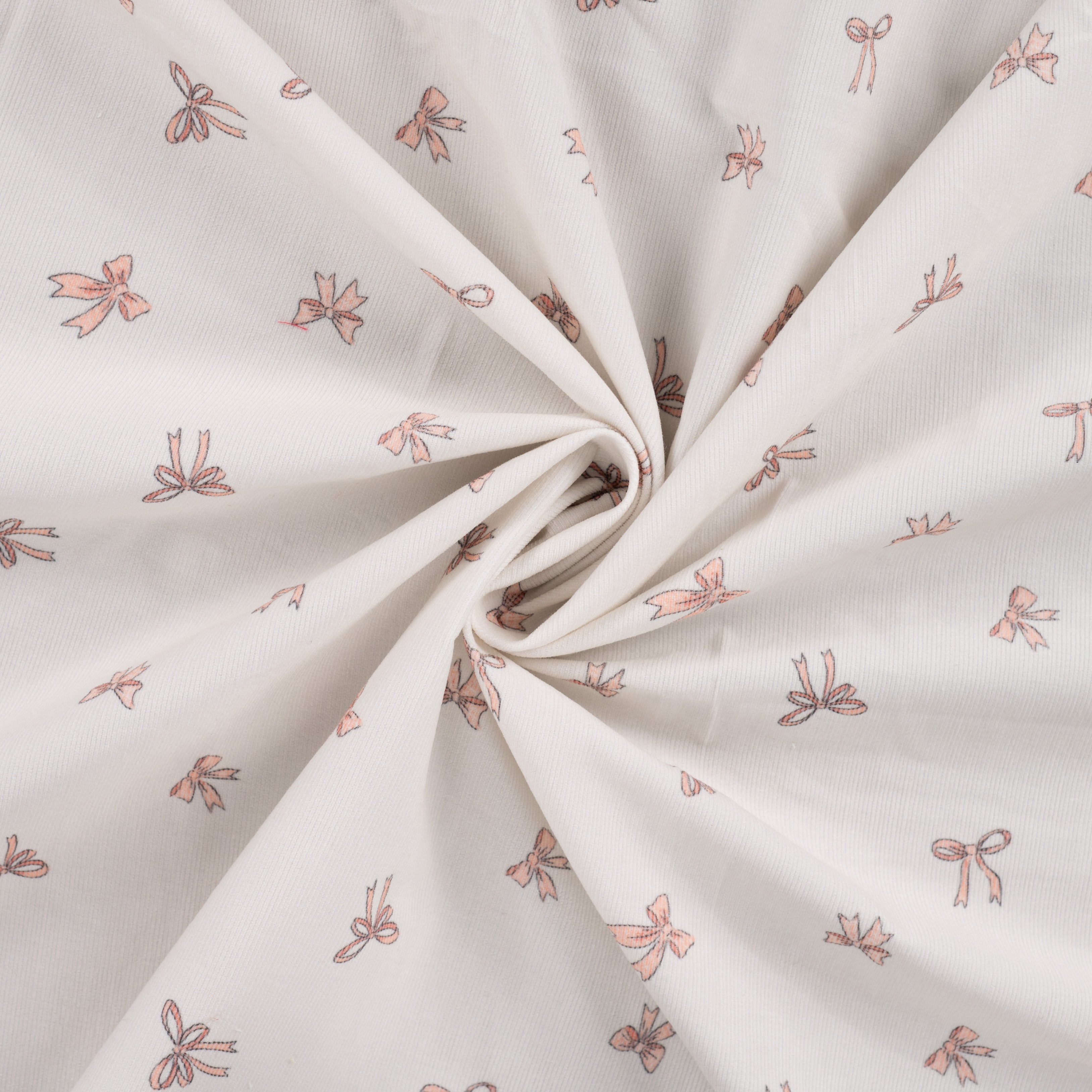 Babycord "Schleifen" Ecru
