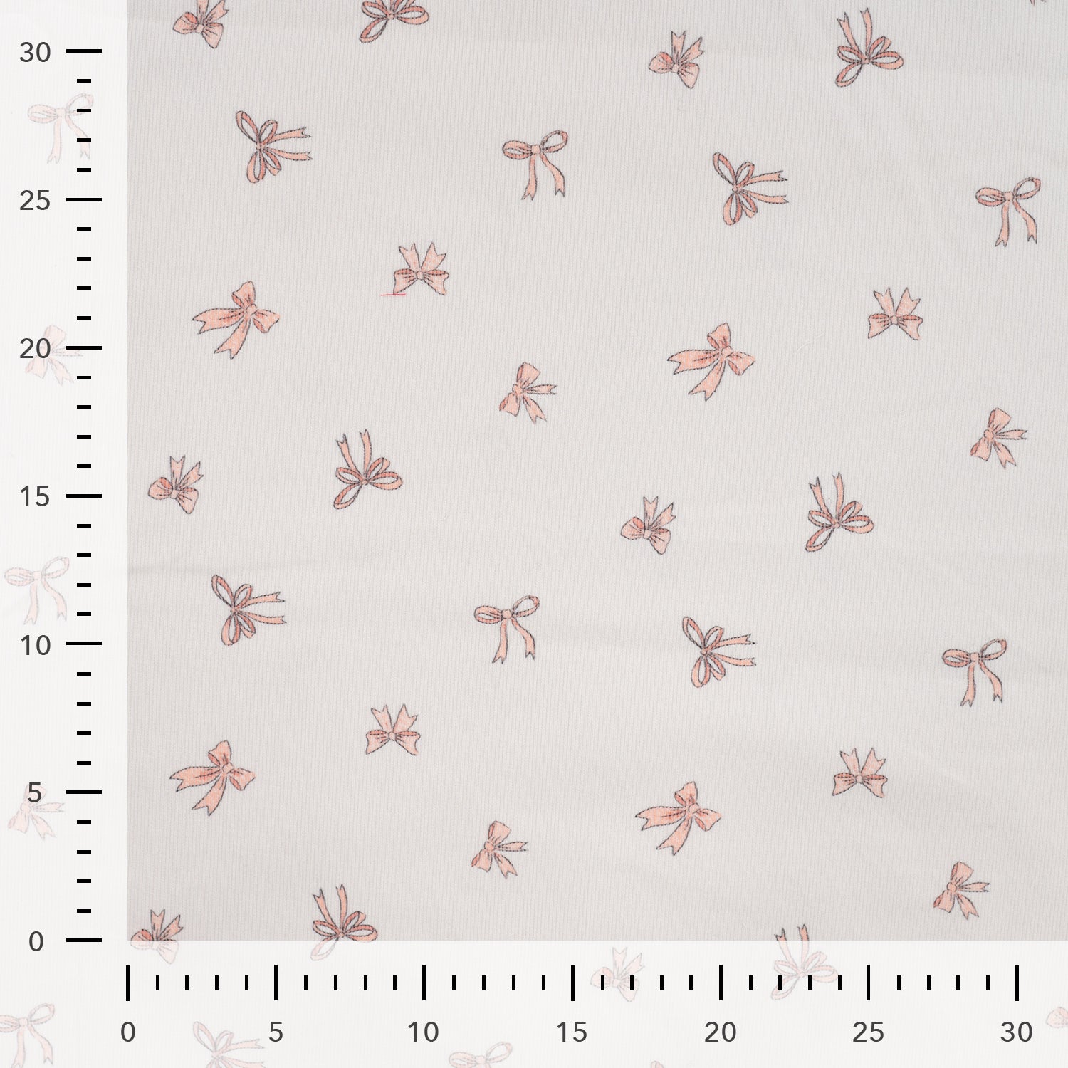 Babycord "Schleifen" Ecru