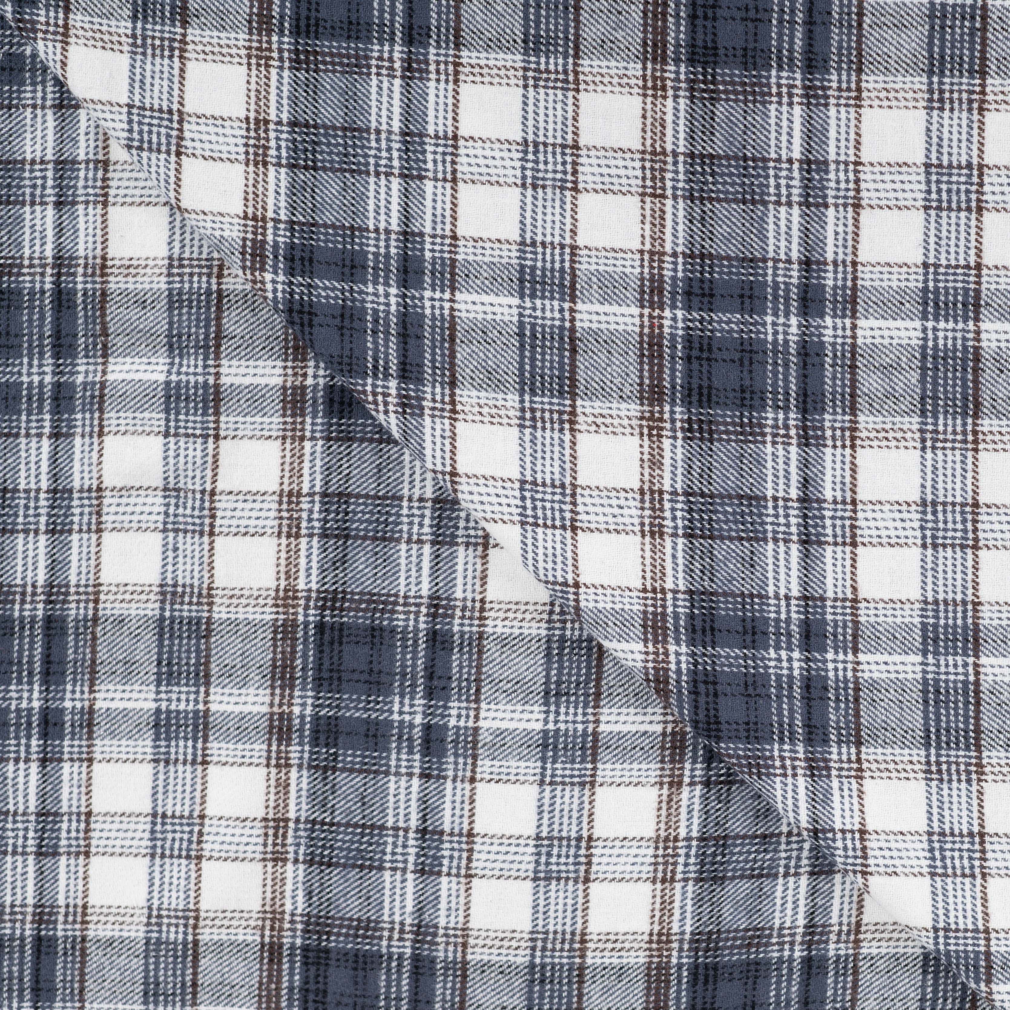 Flanel Brushed "kariert blau/grau"