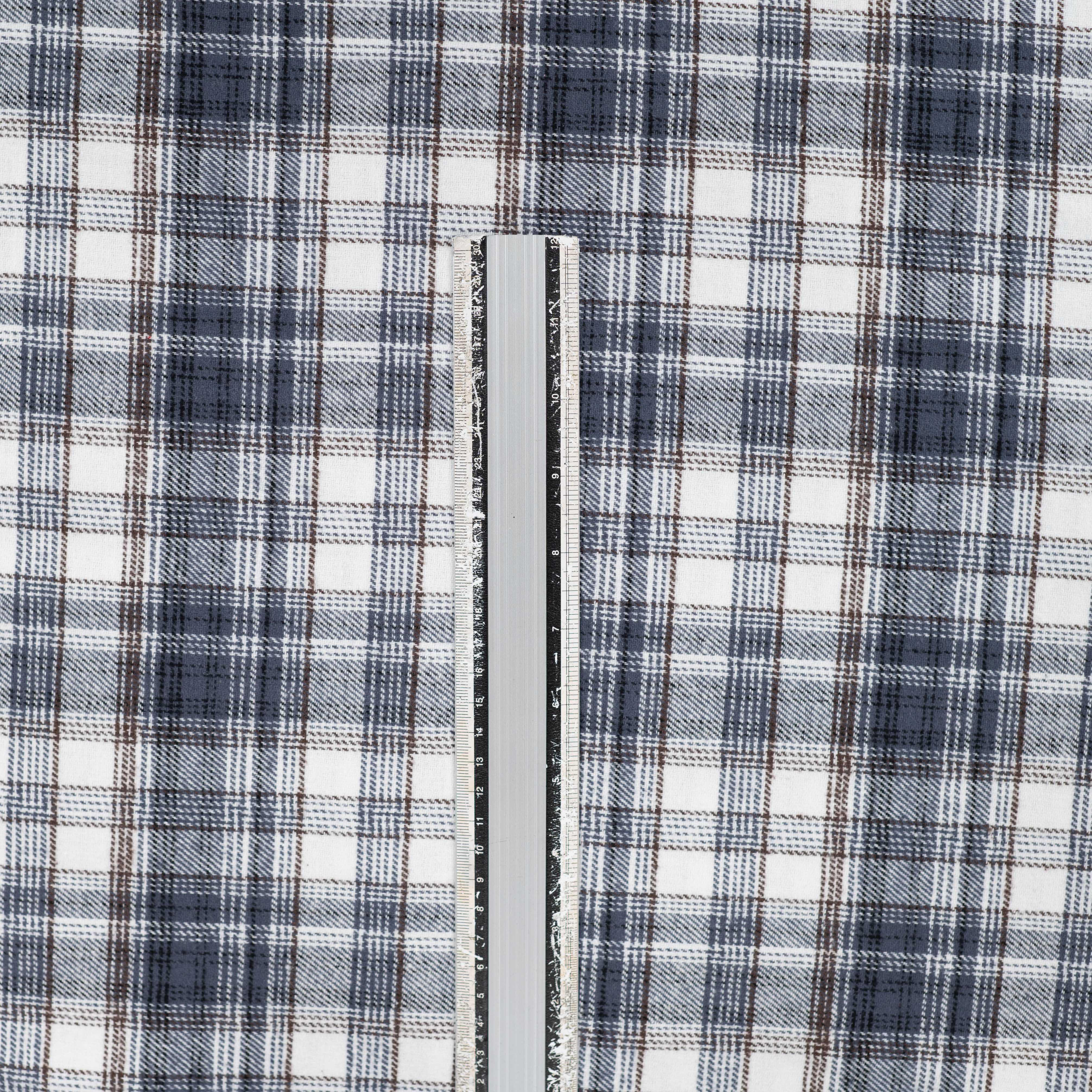 Flanel Brushed "kariert blau/grau"