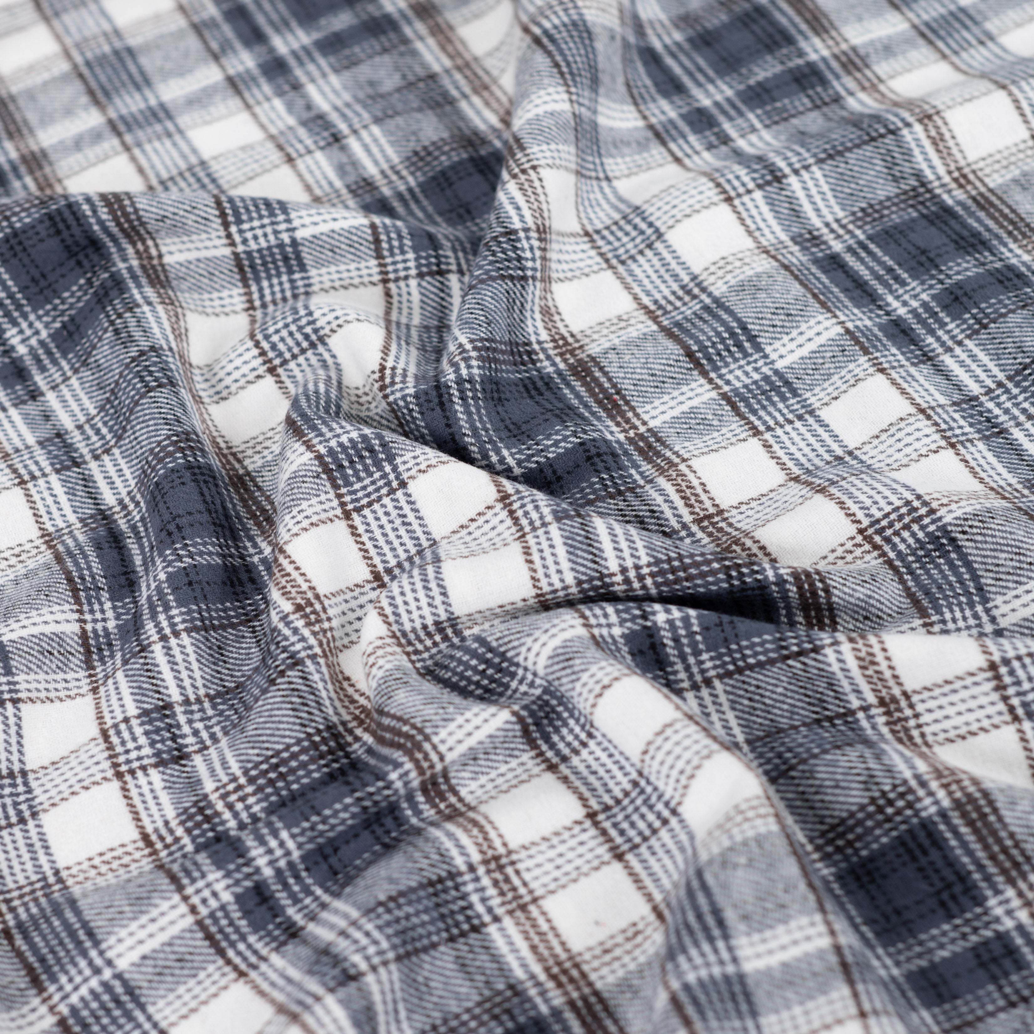 Flanel Brushed "kariert blau/grau"