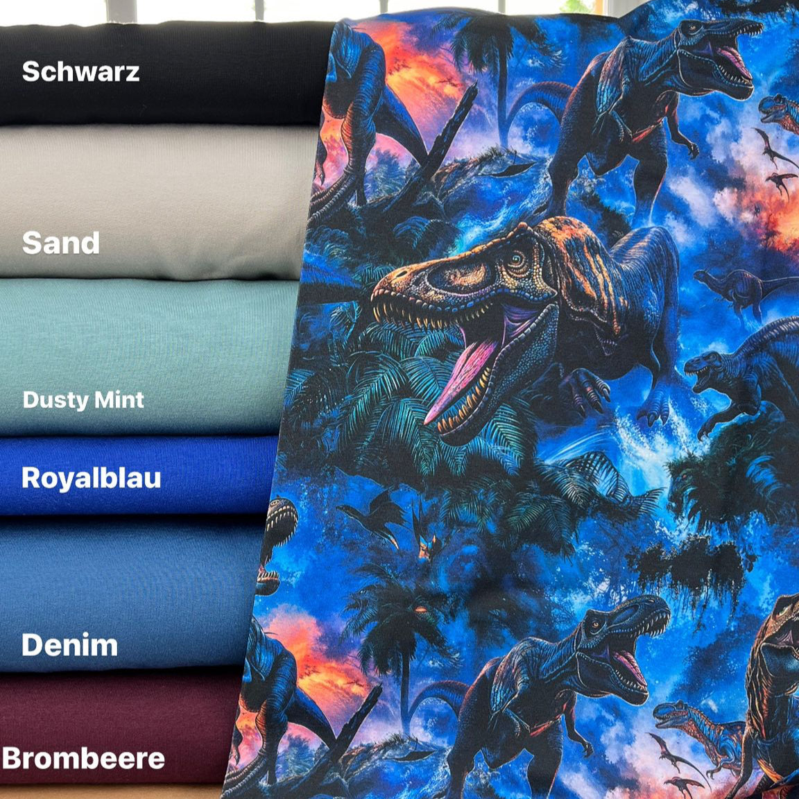 Kombistoffe für Dino Jersey mit T-Rex