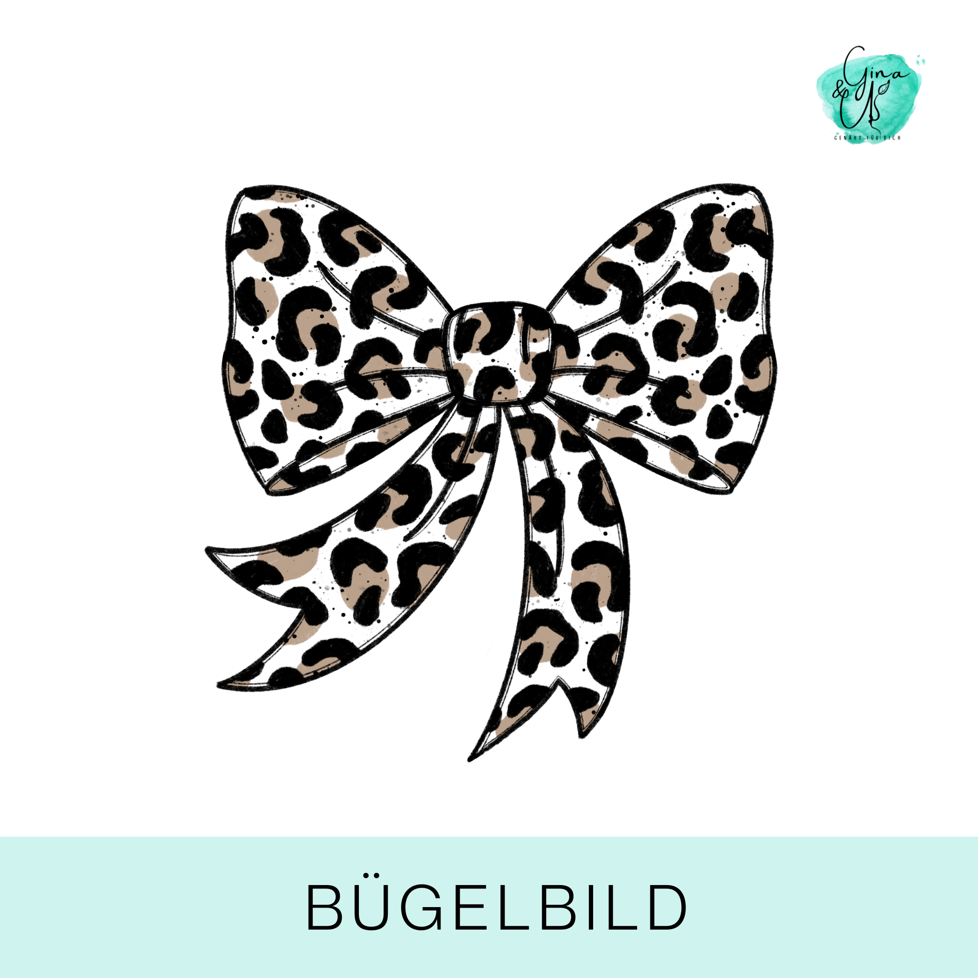 Bügelbild süße Leo Schleifevon Katzengold Design