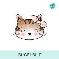 Bügelbild für Kinder mit süßer Katze von Katzengold Design