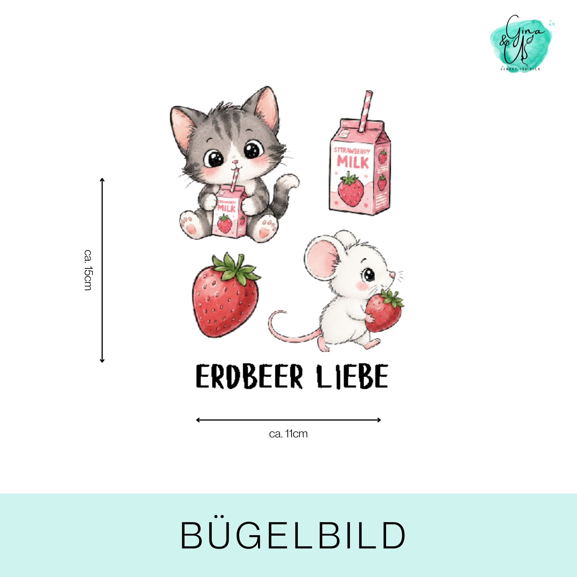 Bügelbild „Erdbeermilch Bogen"