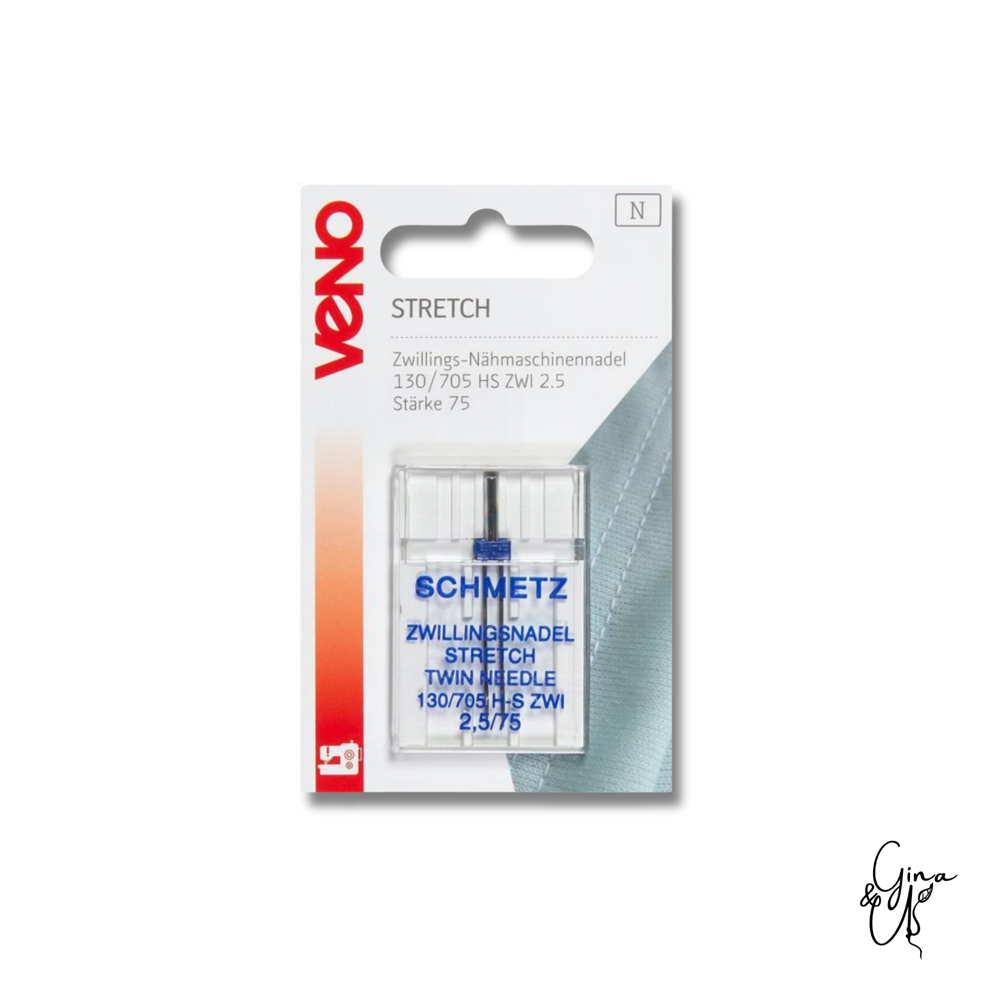 Schmetz  Zwillings-Nähmaschinennadel 130/705 Stretch 75/2.5 mm